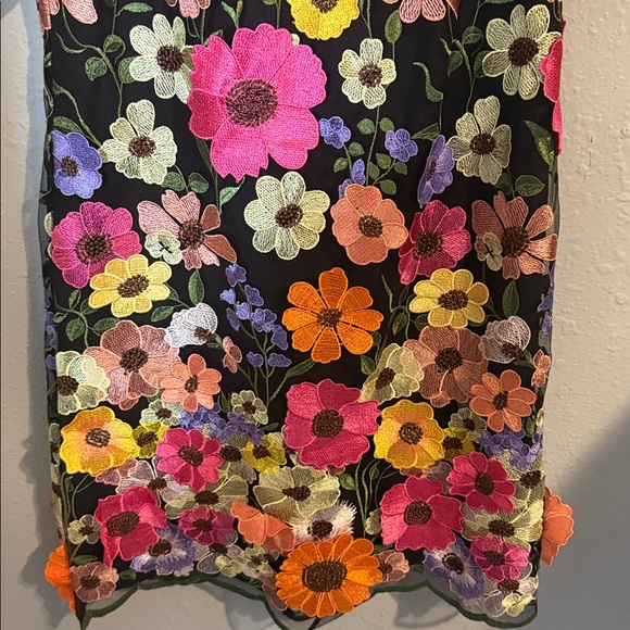 Eliza J Embroidered 3D-Floral Puff-sleeve Shift Mini Dress - Picture 5 of 8